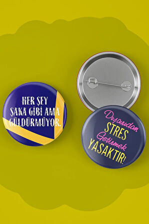 Atarlı Giderli Sözler - Eğlenceli Seri 4 - İğneli Buton Rozet Seti - Broş - Yaka - Çanta Rzt. 5 Adet