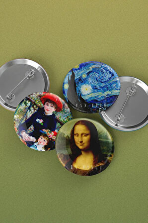 Classic Art - Barok Konsept - İğneli Buton Rozet Seti - Broş - Yaka - Çanta Rzt. 5 Adet