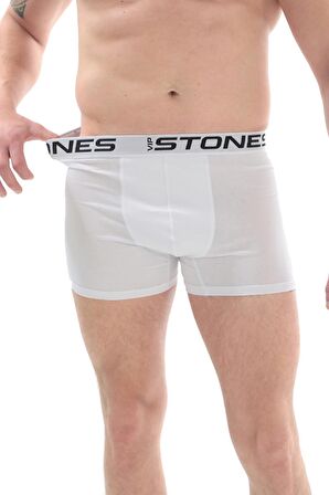  Likralı 3'lü Erkek Boxer Premium Paket - Beyaz