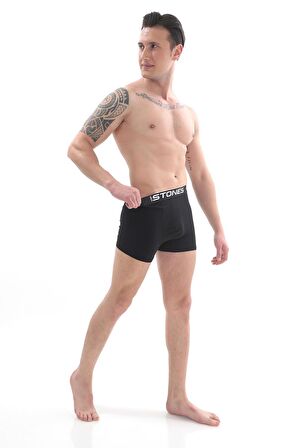  Likralı 3'lü Erkek Boxer Premium Paket - SİYAH-BEYAZ-GRİ