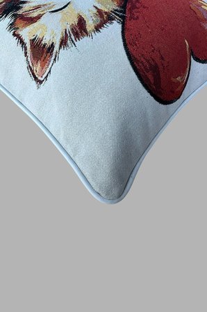 Kırlent Jakarlı Dokuma Goblen Kumaş - 45x45cm Biyeli Çift Taraflı Dekoratif Kırlent Kılıfı