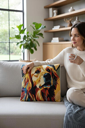  Jakarlı Dokuma Goblen Kırlent Kılıfı – 45x45 cm Biyeli ve Çift Taraflı Dekoratif Yastık