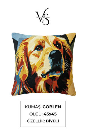  Jakarlı Dokuma Goblen Kırlent Kılıfı – 45x45 cm Biyeli ve Çift Taraflı Dekoratif Yastık