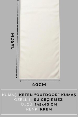 Marin Masa Örtüsü Runner 145x40 Su Geçirmez Outdoor Keten Tekne Bahçe Salon Mutfak