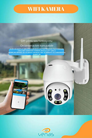 4MP Ultra HD 4K Kablosuz Wi-Fi Hareket Algılamalı Alarmlı Dış Mekân Güvenlik Kamerası