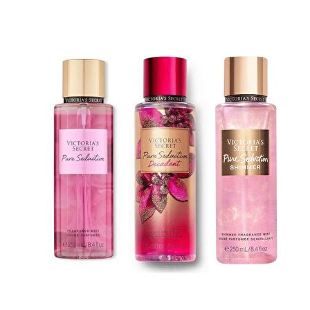 VICTORIA'S SECRET Pure Seduction-Pure Seduction Decadent-Pure Seduction Işıltılı Vücut Spreyi Üçlü Set