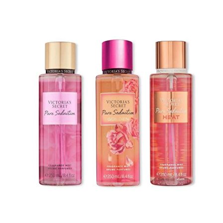 VICTORIA'S SECRET Pure Seduction-Pure Seduction Golden-Pure Seduction Heat Vücut Spreyi Üçlü Set