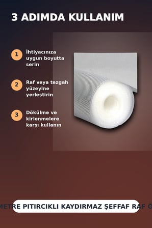 3 Metre Kalın Raf Örtüsü ve Tezgah Koruyucu Mat Şeffaf Kabarcık Dokulu Düzenleyici