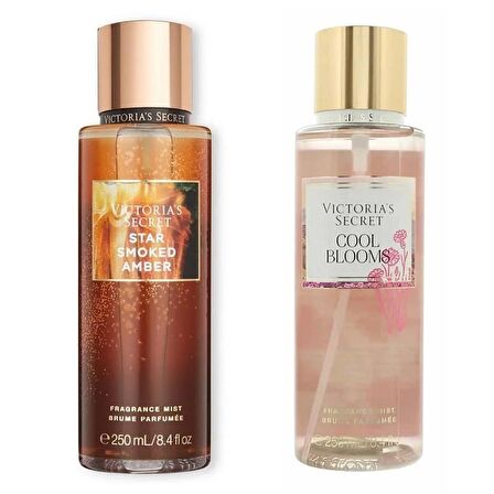 VICTORIA'S SECRET Star Smoked Amber-Cool Blooms Vücut Spreyi İkili Set