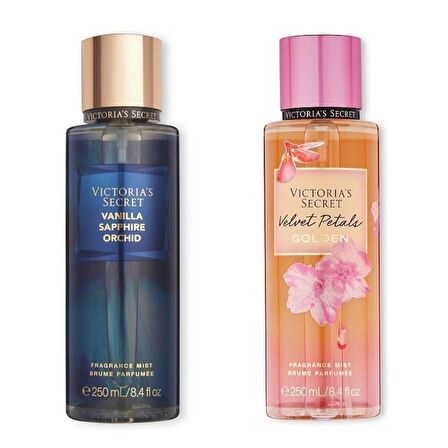 VICTORIA'S SECRET Vanilla Sapphire Orchid-Velvet Petals Golden Vücut Spreyi İkili Set