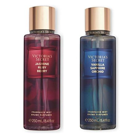 VICTORIA'S SECRET Jasmine Ruby Berry-Vanilla Sapphire Orchid Vücut Spreyi İkili Set