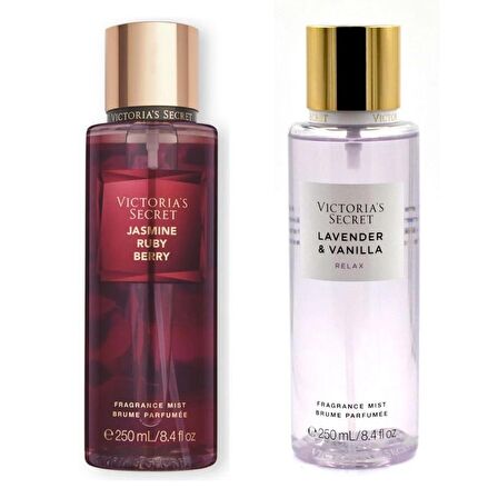 VICTORIA'S SECRET Jasmine Ruby Berry-Lavender ve Vanilla Vücut Spreyi İkili Set