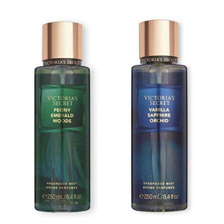 VICTORIA'S SECRET Peony Emerald Woods-Vanilla Sapphire Orchid Vücut Spreyi İkili Set