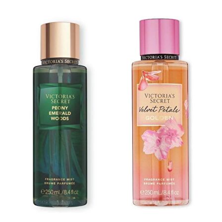 VICTORIA'S SECRET Peony Emerald Woods-Velvet Petals Golden Vücut Spreyi İkili Set