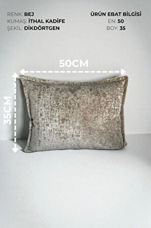 İthal Kadife Dekoratif Kırlent Kılıfı 35x50 cm – Yumuşak Dokulu Dikdörtgen Yastık ve Ev Aksesuarı