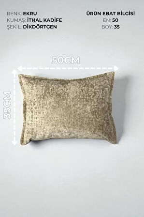  Kırlent İthal Kadife Kumaş - 35x50cm Yumuşak Dokulu Dekoratif Özel Tasarım Kırlent Kılıfı - S03