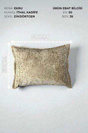İthal Kadife Dekoratif Kırlent Kılıfı 35x50 cm – Yumuşak Dokulu Dikdörtgen Yastık ve Ev Aksesuarı