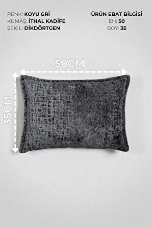 İthal Kadife Dekoratif Kırlent Kılıfı 35x50 cm – Yumuşak Dokulu Dikdörtgen Yastık ve Ev Aksesuarı