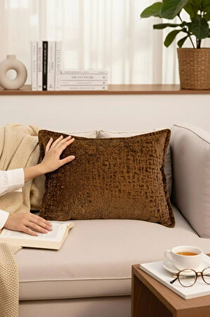  Kırlent İthal Kadife Kumaş - 35x50cm Yumuşak Dokulu Dekoratif Özel Tasarım Kırlent Kılıfı - S06