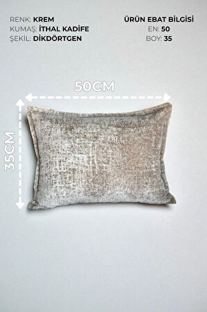 İthal Kadife Dekoratif Kırlent Kılıfı 35x50 cm – Yumuşak Dokulu Dikdörtgen Yastık ve Ev Aksesuarı