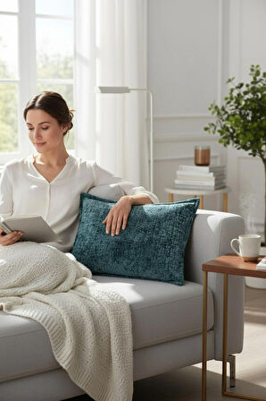  Kırlent İthal Kadife Kumaş - 35x50cm Yumuşak Dokulu Dekoratif Özel Tasarım Kırlent Kılıfı - S07