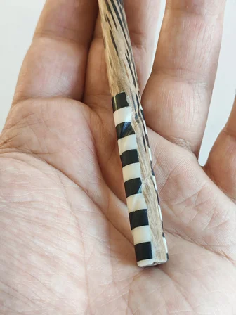 Geometrik Kontrastlı Sedef ve Bambu Saç Çubuğu