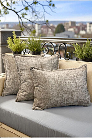 İthal Kadife Dekoratif 3'lü Kırlent Kılıfı Seti – Yumuşak Dokulu Dekoratif Yastık ve Ev Aksesuarı