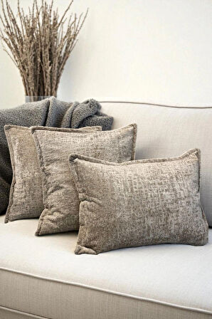 İthal Kadife Dekoratif 3'lü Kırlent Kılıfı Seti – Yumuşak Dokulu Dekoratif Yastık ve Ev Aksesuarı