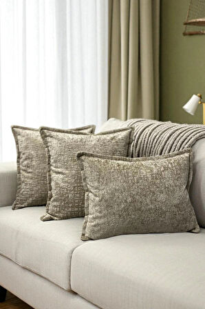 İthal Kadife Dekoratif 3'lü Kırlent Kılıfı Seti – Yumuşak Dokulu Dekoratif Yastık ve Ev Aksesuarı
