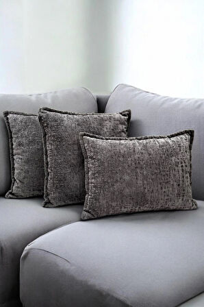 İthal Kadife Dekoratif 3'lü Kırlent Kılıfı Seti – Yumuşak Dokulu Dekoratif Yastık ve Ev Aksesuarı
