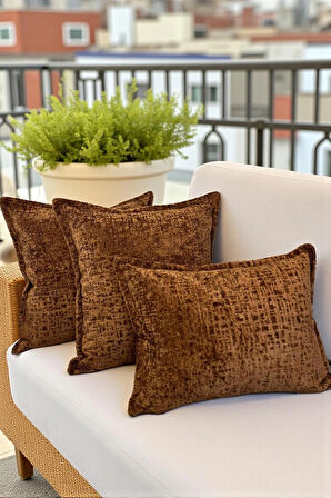 İthal Kadife Dekoratif 3'lü Kırlent Kılıfı Seti – Yumuşak Dokulu Dekoratif Yastık ve Ev Aksesuarı