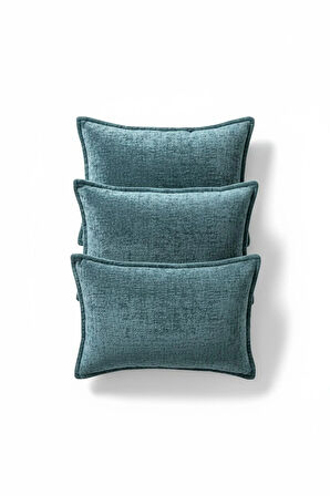 Kırlent İthal Kadife Kumaş 3'lü Set - Yumuşak Dokulu Dekoratif Özel Tasarım Kırlent Kılıfı - S07