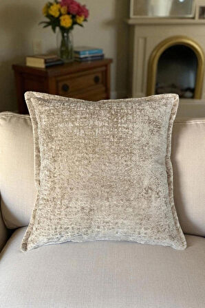  Kırlent İthal Kadife Kumaş - 45X45cm Yumuşak Dokulu Dekoratif Özel Tasarım Kırlent Kılıfı - S08