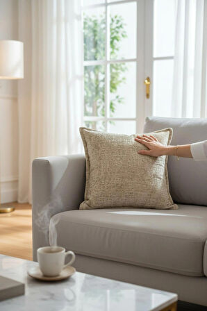  Kırlent İthal Kadife Kumaş - 45X45cm Yumuşak Dokulu Dekoratif Özel Tasarım Kırlent Kılıfı - S08