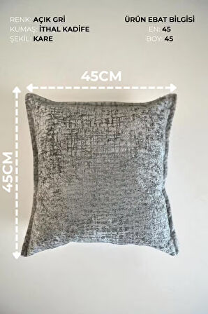   Kırlent İthal Kadife Kumaş - 45X45cm Yumuşak Dokulu Dekoratif Özel Tasarım Kırlent Kılıfı - S04