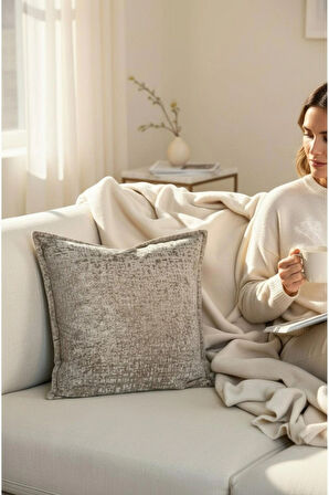  Kırlent İthal Kadife Kumaş - 45X45cm Yumuşak Dokulu Dekoratif Özel Tasarım Kırlent Kılıfı - S02