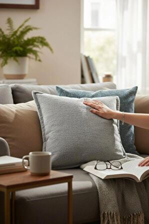   Kırlent İthal Kadife Kumaş - 45X45cm Yumuşak Dokulu Dekoratif Özel Tasarım Kırlent Kılıfı - S09