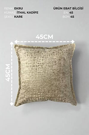  Kırlent İthal Kadife Kumaş - 45X45cm Yumuşak Dokulu Dekoratif Özel Tasarım Kırlent Kılıfı - S03