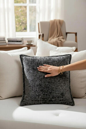  Kırlent İthal Kadife Kumaş - 45X45cm Yumuşak Dokulu Dekoratif Özel Tasarım Kırlent Kılıfı - S05