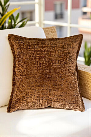   Kırlent İthal Kadife Kumaş - 45X45cm Yumuşak Dokulu Dekoratif Özel Tasarım Kırlent Kılıfı - S06