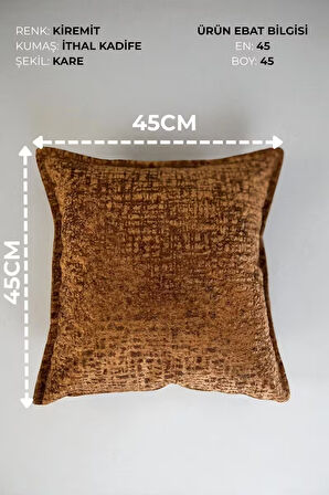   Kırlent İthal Kadife Kumaş - 45X45cm Yumuşak Dokulu Dekoratif Özel Tasarım Kırlent Kılıfı - S06