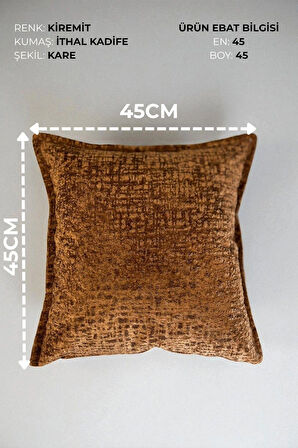 İthal Kadife Dekoratif Kırlent Kılıfı 45x45 cm – Yumuşak Dokulu Kare Yastık ve Ev Aksesuarı