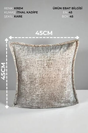  Kırlent İthal Kadife Kumaş - 45X45cm Yumuşak Dokulu Dekoratif Özel Tasarım Kırlent Kılıfı - S01