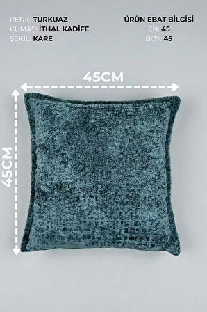  Kırlent İthal Kadife Kumaş - 45X45cm Yumuşak Dokulu Dekoratif Özel Tasarım Kırlent Kılıfı - S07