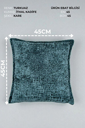 İthal Kadife Dekoratif Kırlent Kılıfı 45x45 cm – Yumuşak Dokulu Kare Yastık ve Ev Aksesuarı