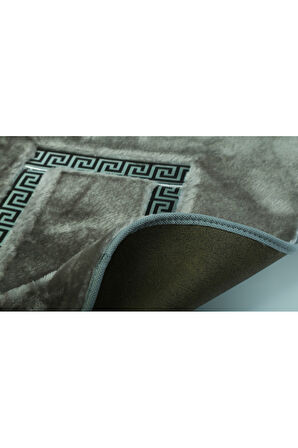 Meram Kaymaz Taban, Yumuşacık, Emici 2'li Ultra Lüks Deri Detaylı Banyo Paspası Seti