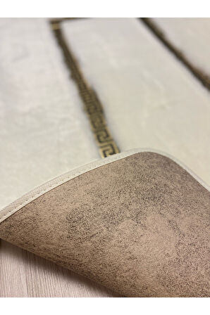 Meram Kaymaz Taban, Yumuşacık, Emici 2'li Ultra Lüks Deri Detaylı Banyo Paspası Seti