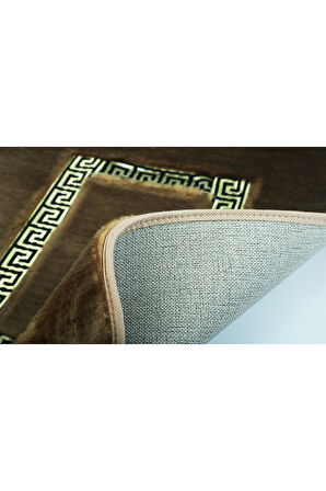 Meram Kaymaz Taban, Yumuşacık, Emici 2'li Ultra Lüks Deri Detaylı Banyo Paspası Seti