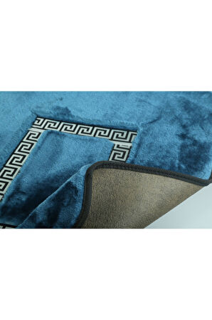 Meram Kaymaz Taban, Yumuşacık, Emici 2'li Ultra Lüks Deri Detaylı Banyo Paspası Seti