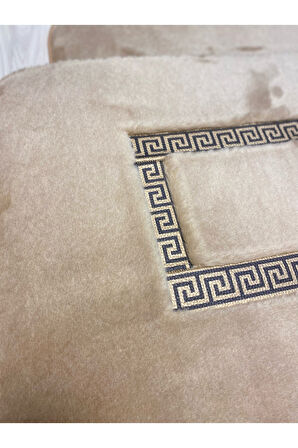 Meram Kaymaz Taban, Yumuşacık, Emici 2'li Ultra Lüks Deri Detaylı Banyo Paspası Seti